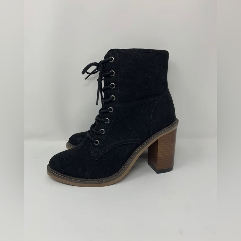 Madden Girl Women’s Suede Black Heels Boots Size 9M - Picture 3 of 9